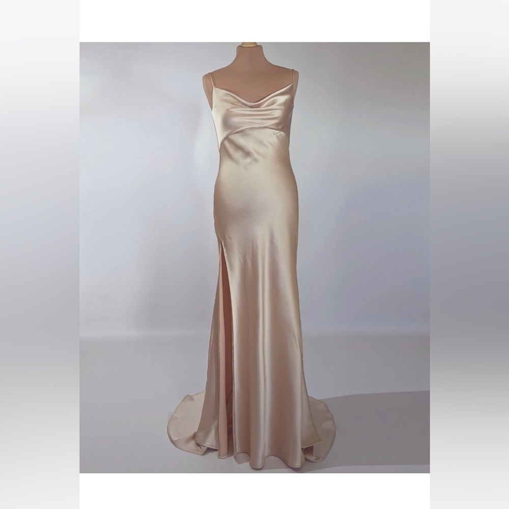Champagne Silk Slip Dress